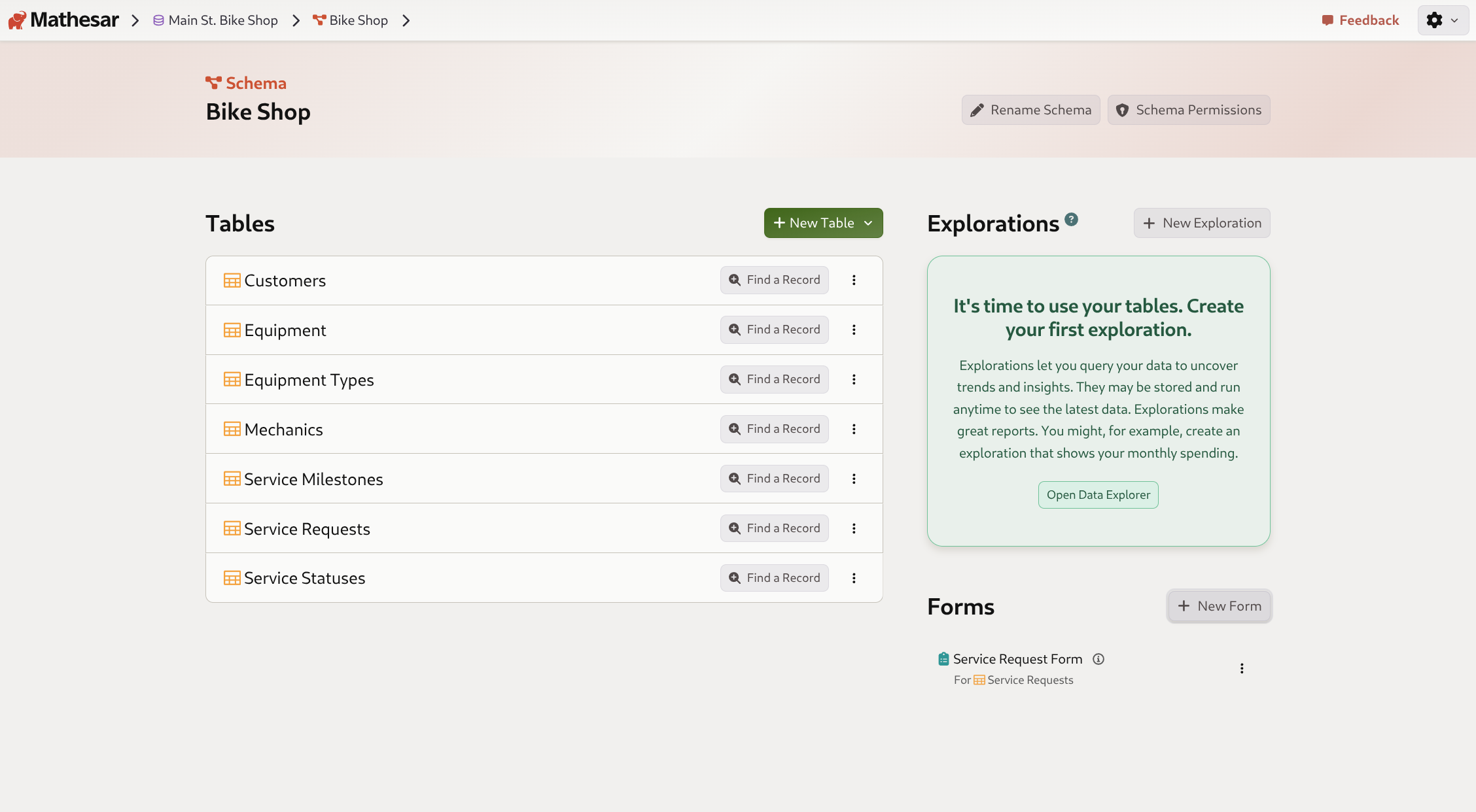 Form in list