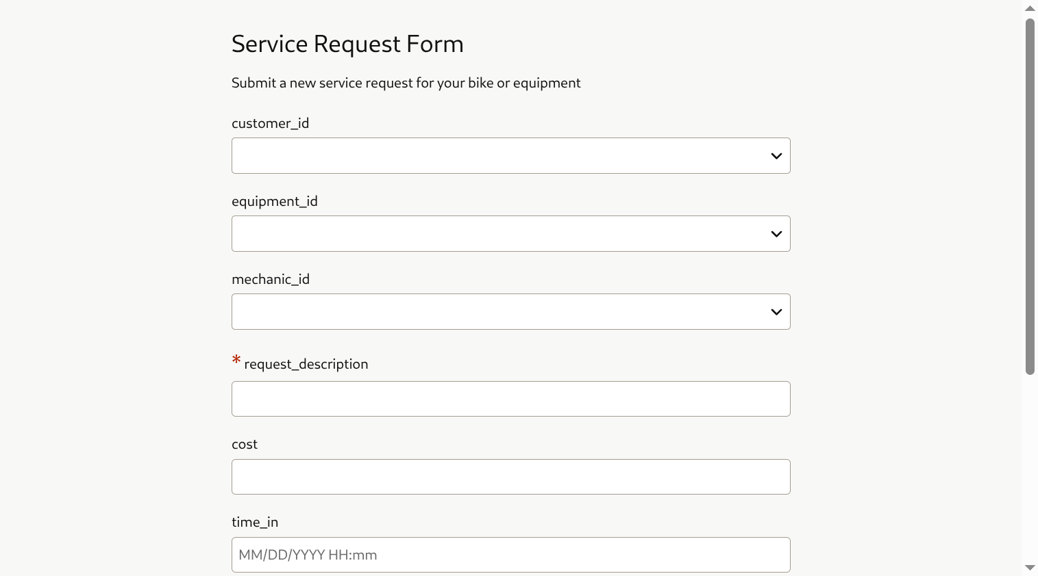 Public form view
